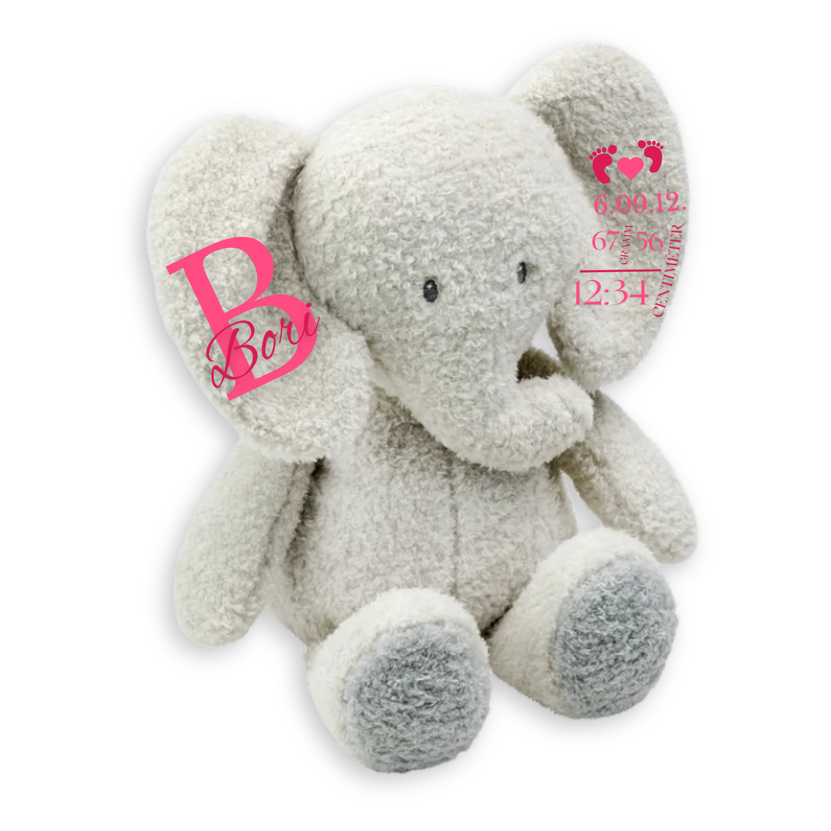 BooBy – Névre Szóló Plüss Elefánt (28 cm)