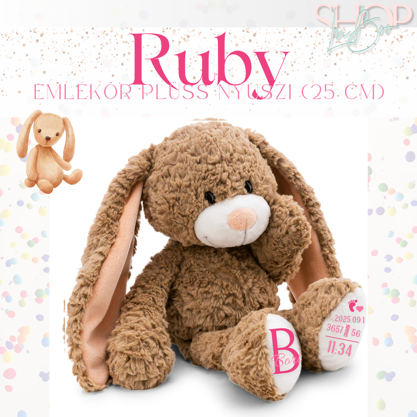 Ruby - Emlékőr plüss nyuszi (25 cm)