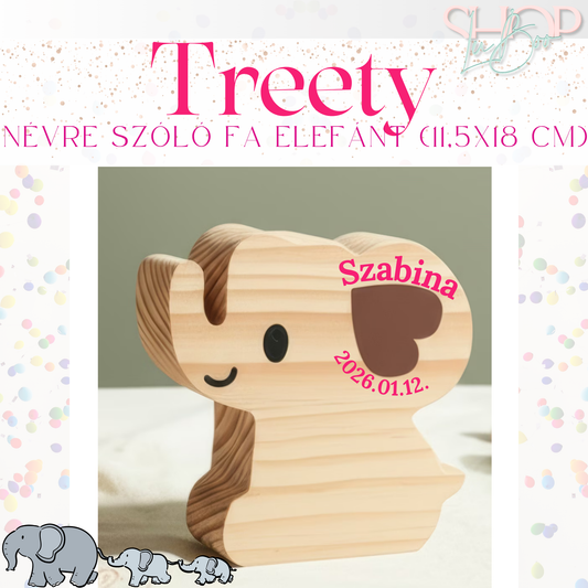 Treety - Névre szóló fa elefánt