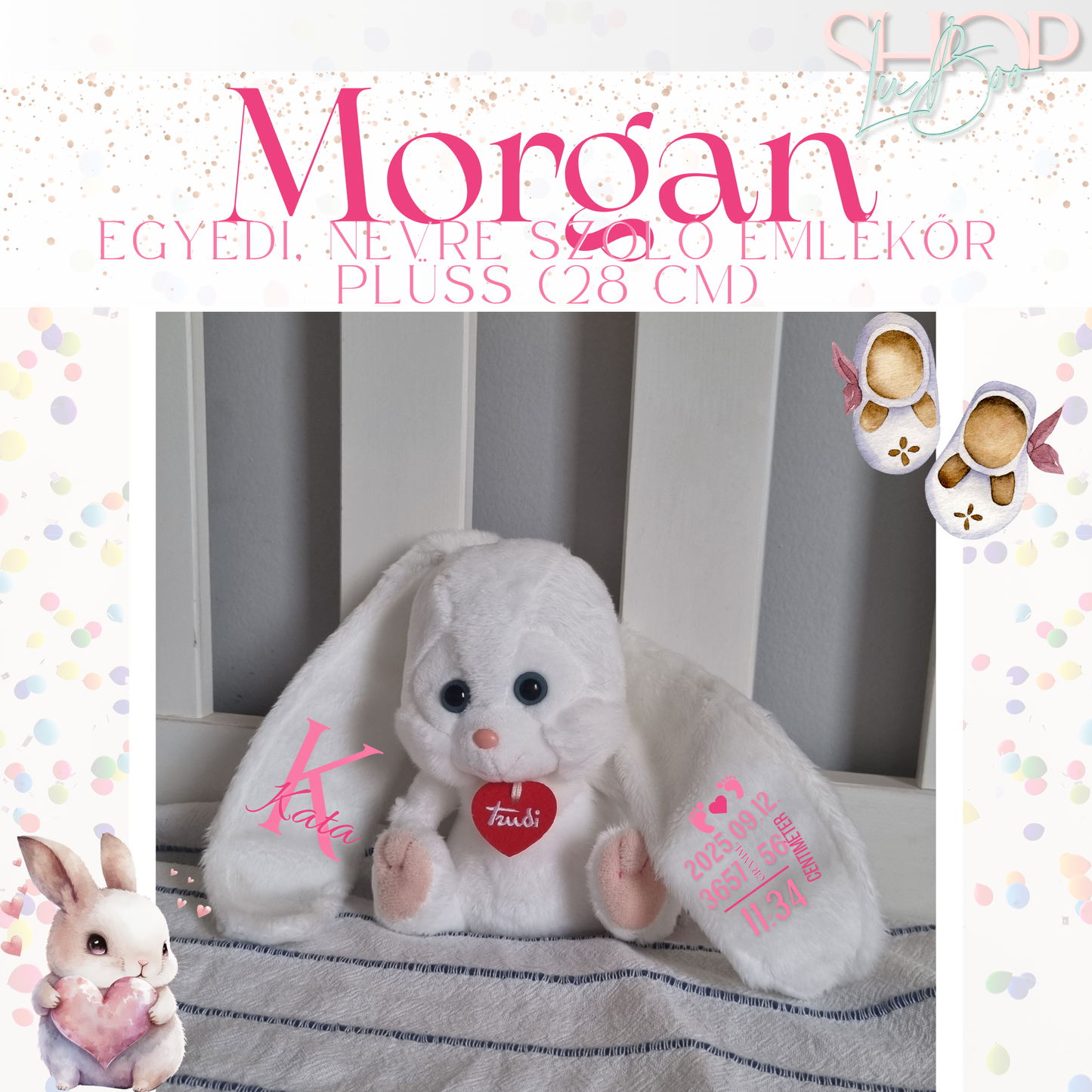 Morgan - Egyedi, névre szóló emlékőr plüss (28 cm)