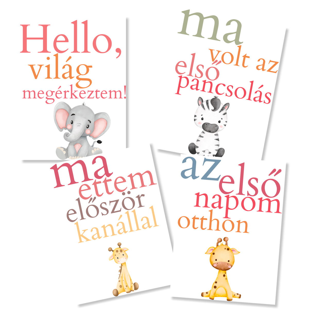 Mérföldkő kártyák – Cute Animals (11×15 cm)