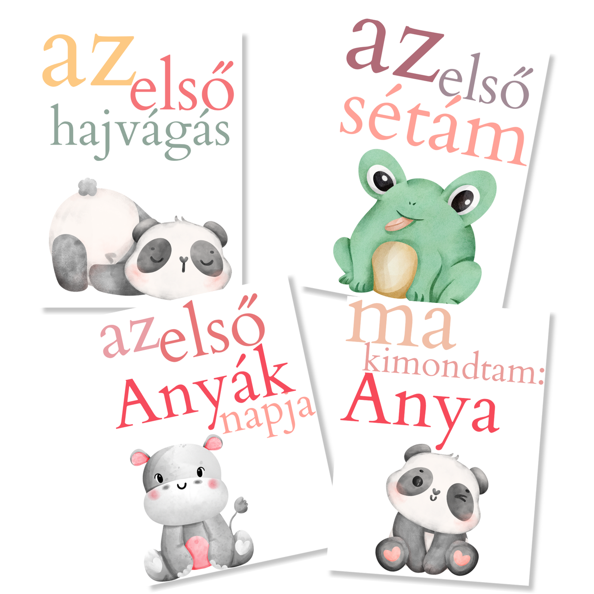 Mérföldkő kártyák – Cute Animals (11×15 cm)