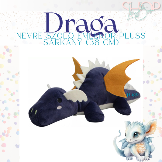 Draga – Névre szóló plüss sárkány (38 cm) | ShopLuBoo
