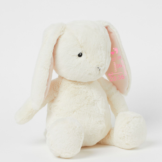 Eby - Egyedi, emlékőr plüss nyuszi (32 cm) lányos