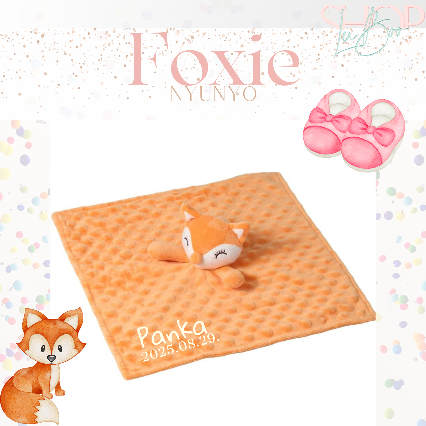 Foxie névre szóló róka nyúnyó (35 cm)