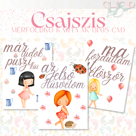 Mérföldkő kártyák – Csajszis (11x15 cm)