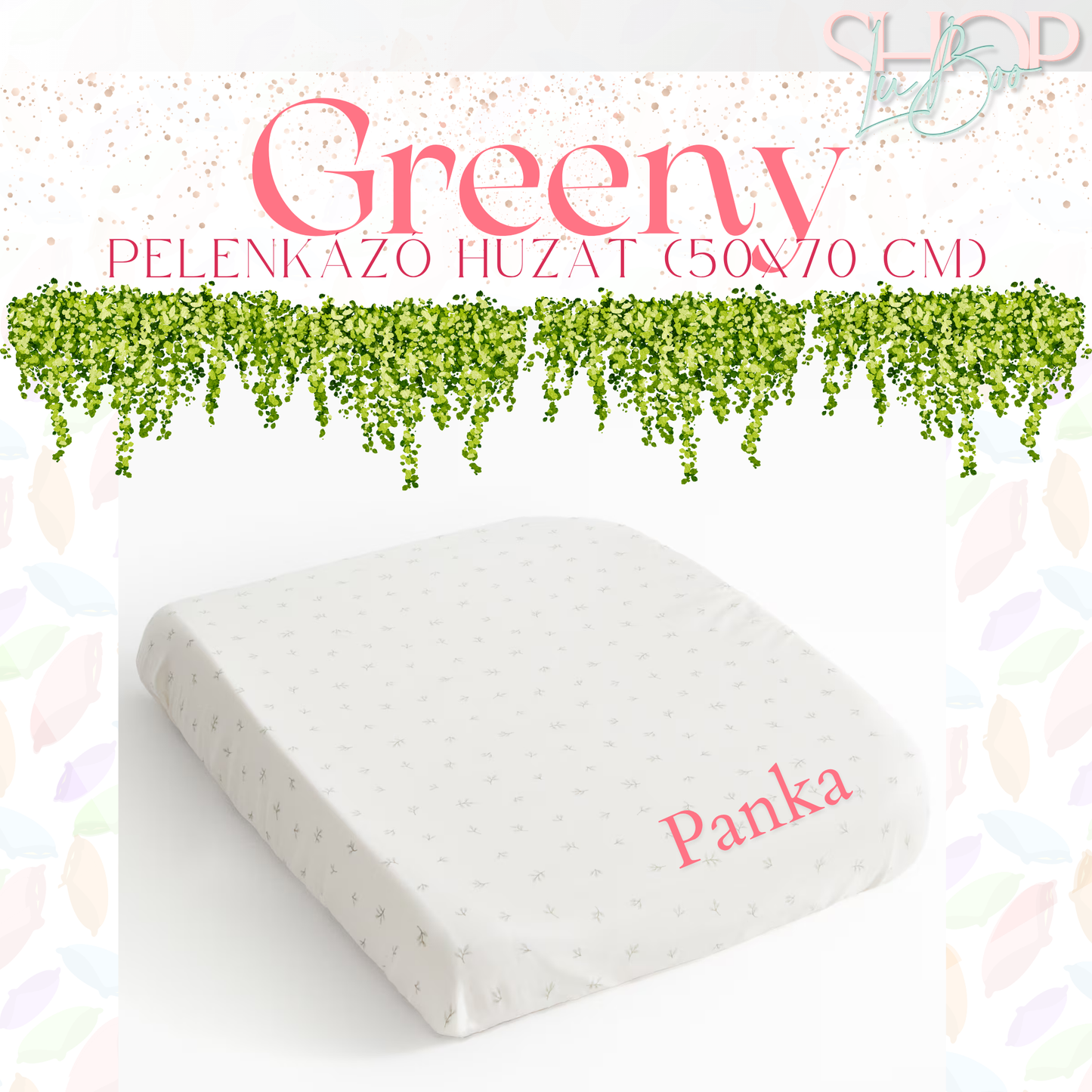 Greeny – Névre Szóló Pelenkázó Huzat 50x70 cm | BioPamut