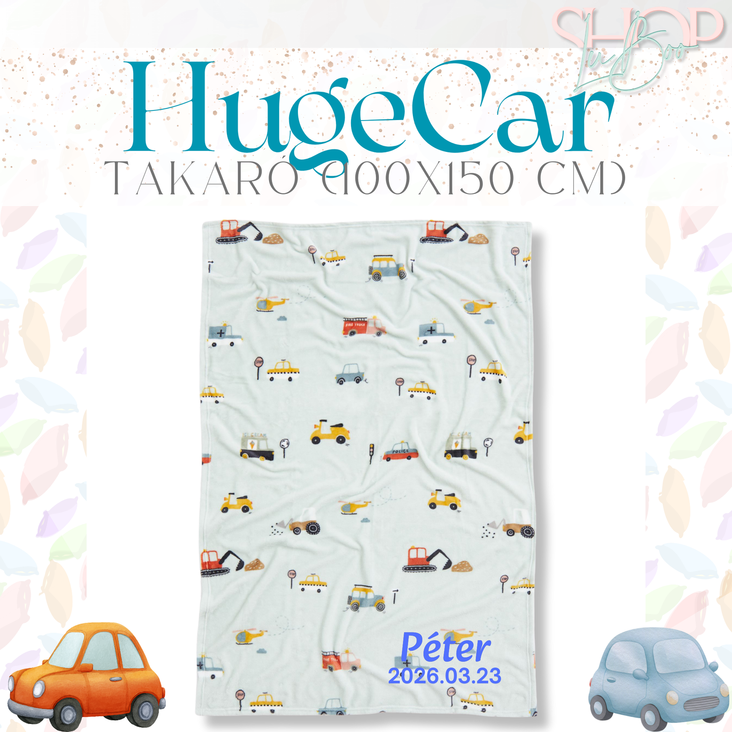 HugeCar - Névre szóló takaró (100x150 cm)