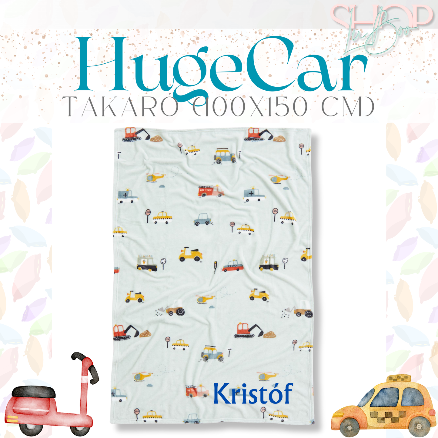 HugeCar - Névre szóló takaró (100x150 cm)