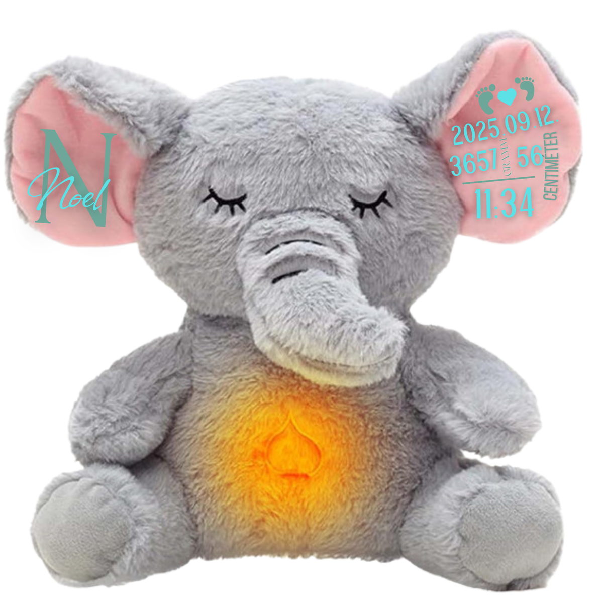 LuLLo - Lélegző, világító prémium plüss elefánt (27 cm)