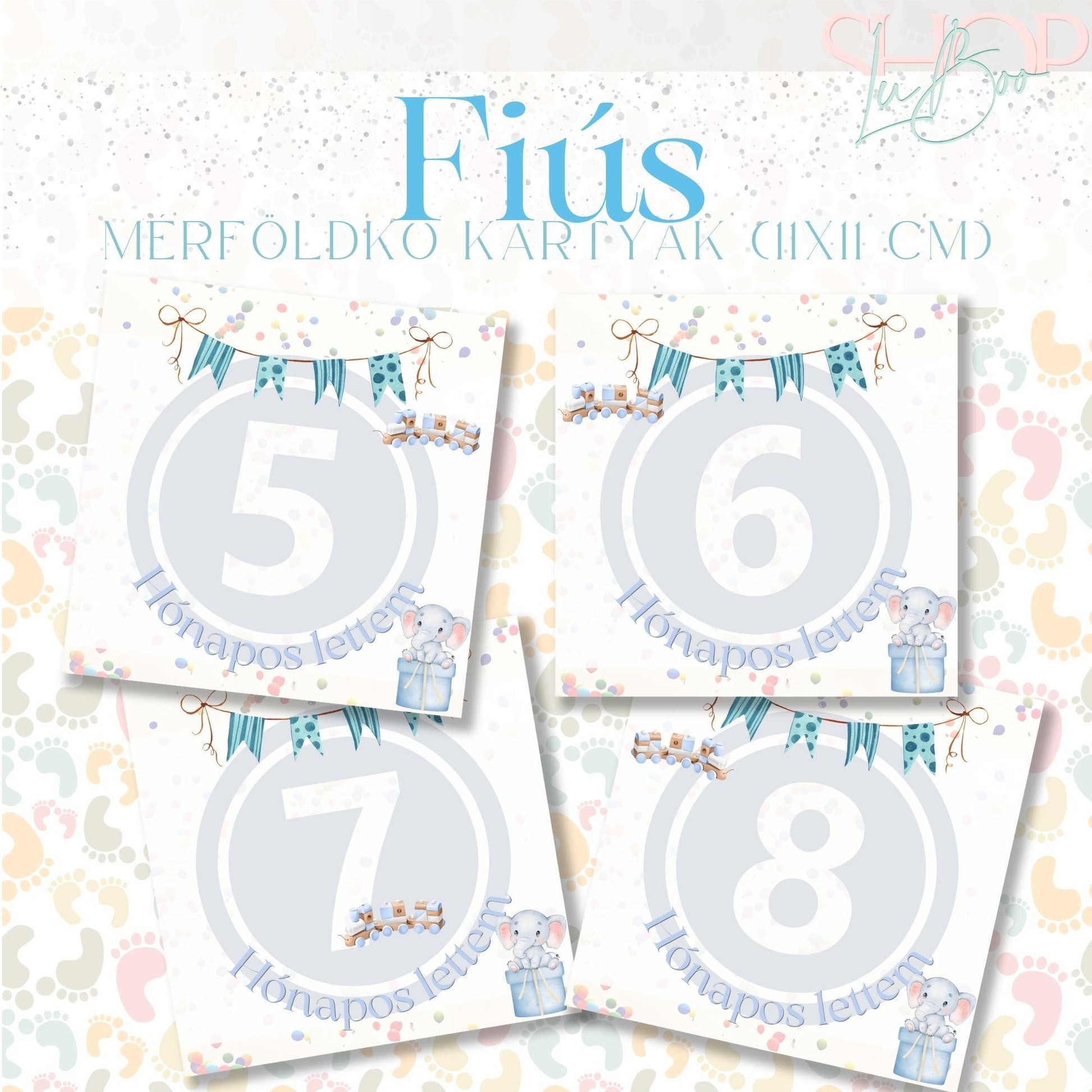 Mérföldkő kártyák - Fiús (11x11 cm) - ShopLuBoo