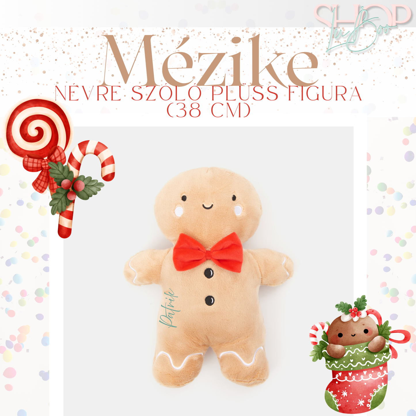 Mézike - Névre szóló plüss figura (38 cm)