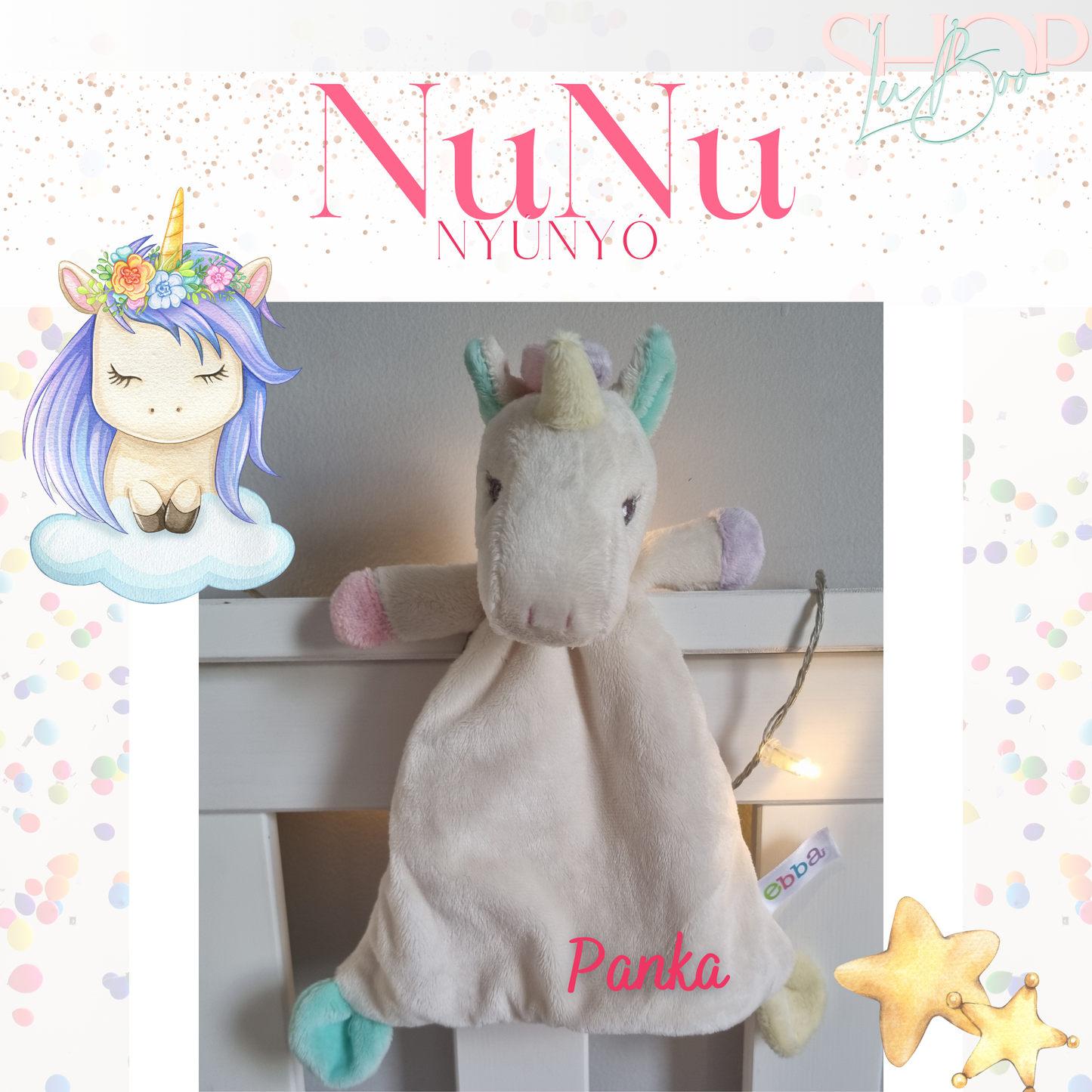 NuNu névre szóló unikornis nyúnyó (26 cm)