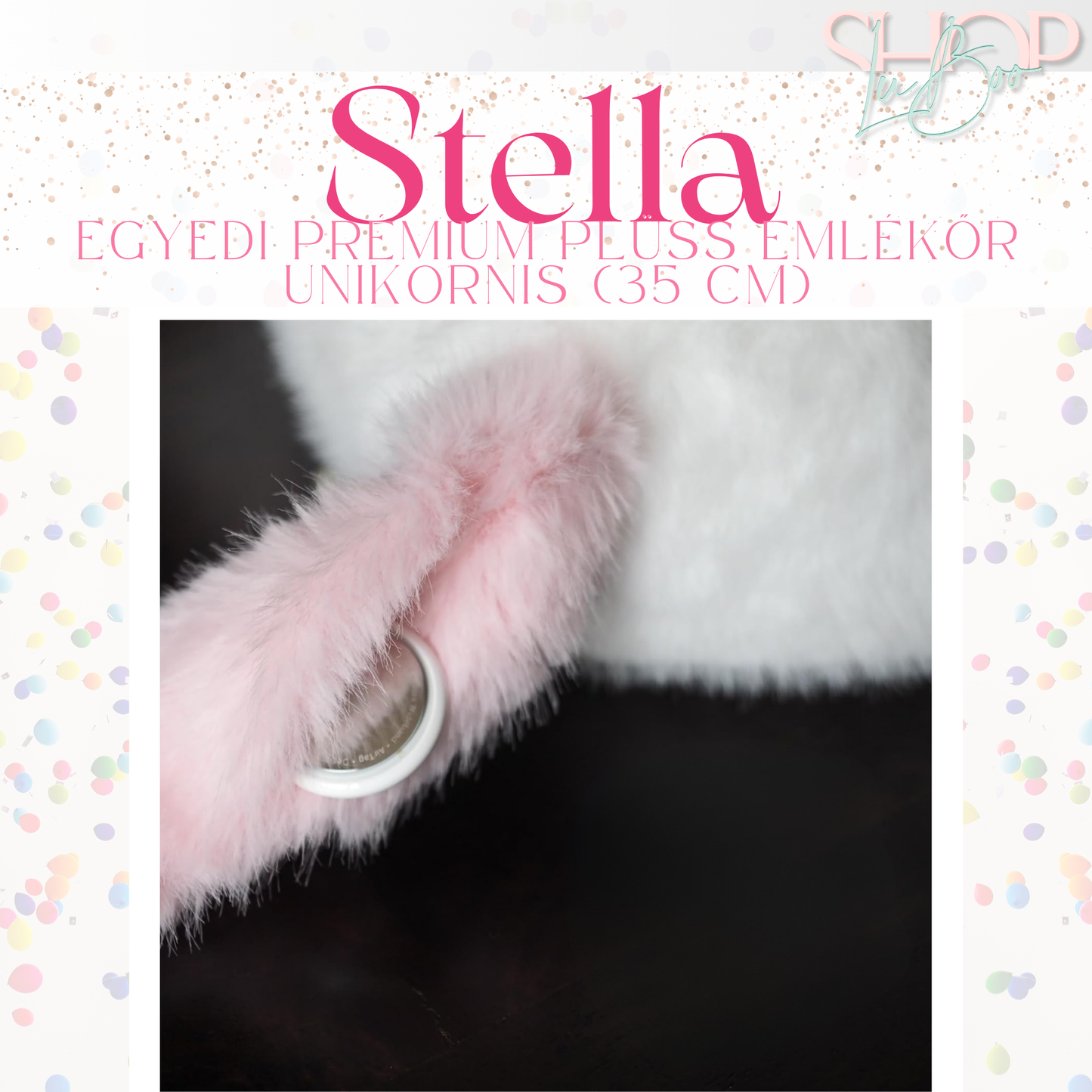 Stella - Egyedi prémium plüss emlékőr unikornis (35 cm)